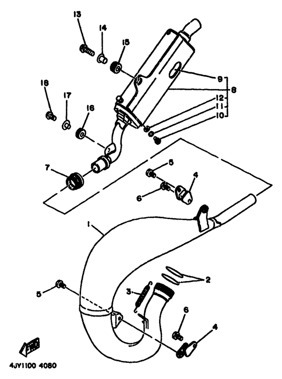 YZ125F Выхлопная система