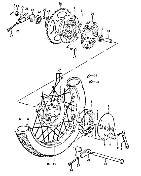 Rear wheel complete assy
