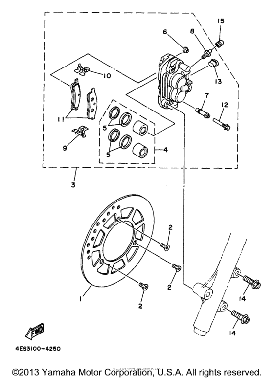 YZ80J1 Передний суппорт
