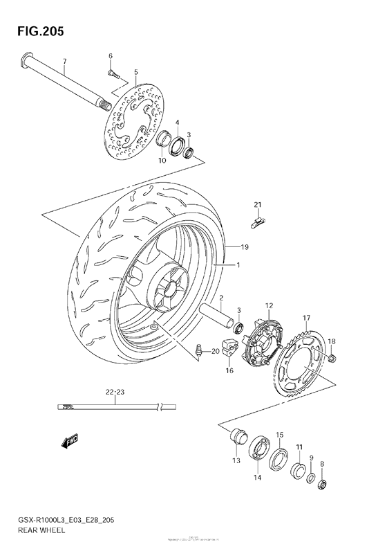 Rear Wheel (Gsx-R1000L3 E28)