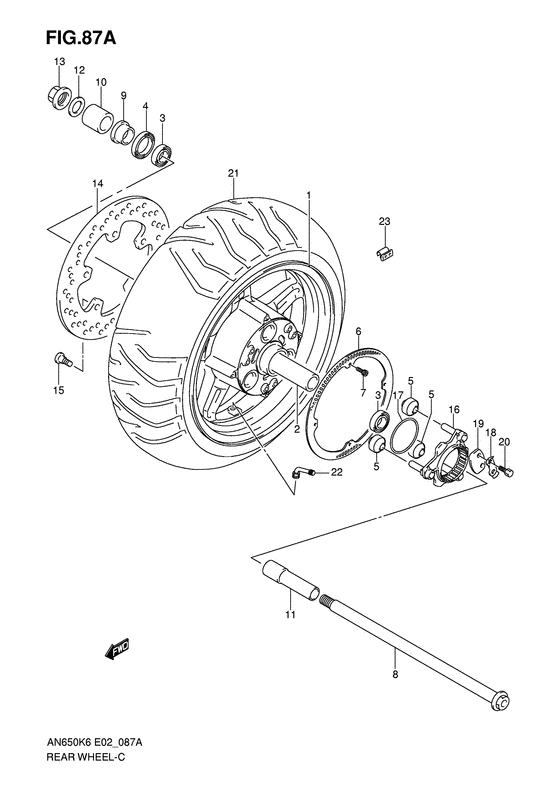 Rear wheel complete assy