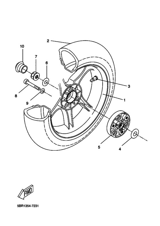 Rear wheel complete assy