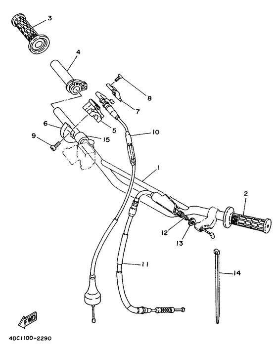 Steering handle. cable