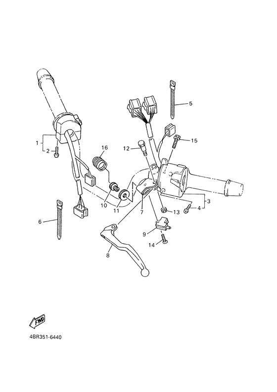XJ600S Handle switch & lever
