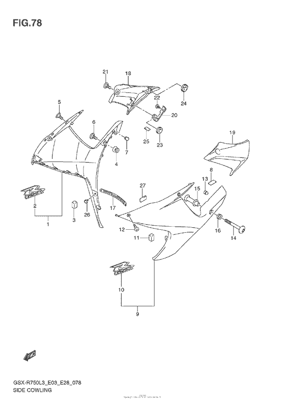 GSX-R750 Side Cowling (Agq)