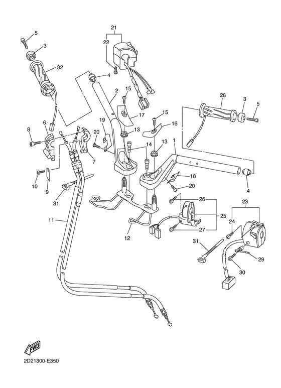 Steering handle & cable