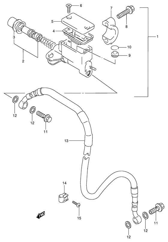 DR350 Передний тормозной цилиндр