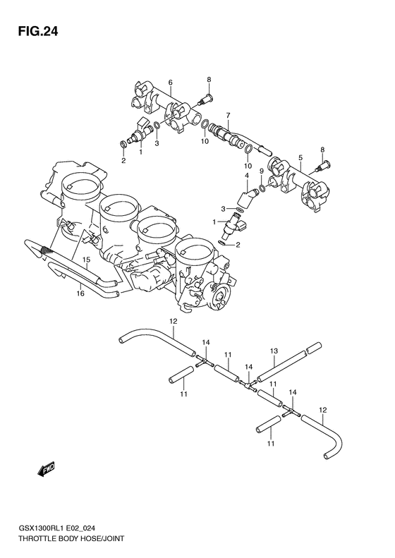 GSX1300R Throttle body hose / joint