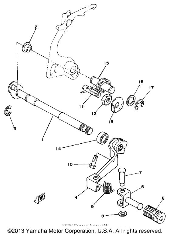 Shift shaft - pedal