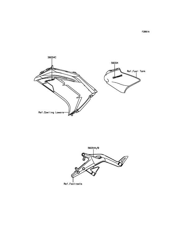 EX650 Наклейки (черные)