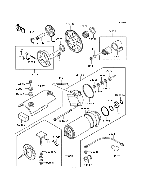 Starter motor/starter clutch