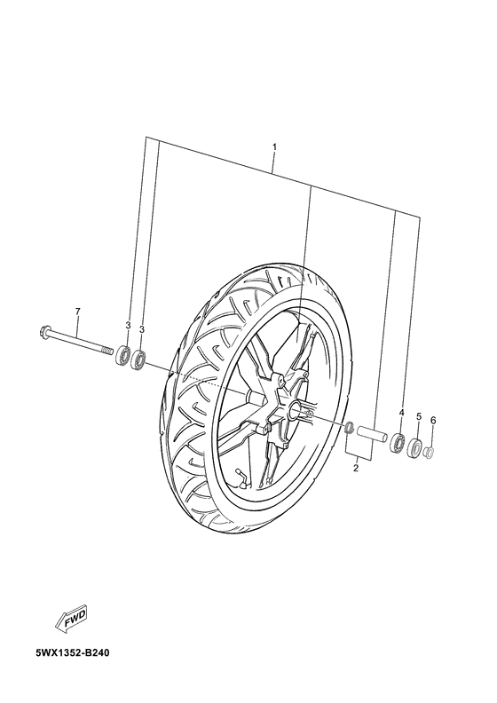 TZR50 Переднее колесо