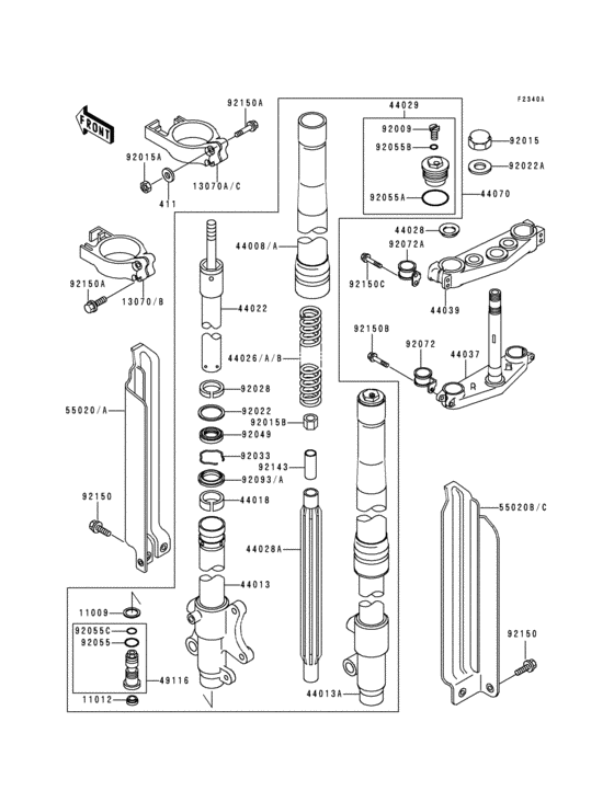 Front fork(1/2)(kdx250-d2/d3/d4/d5)