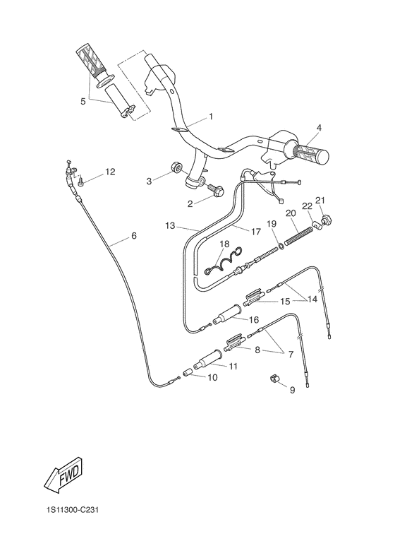Steering handle & cable