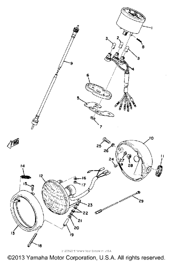 Head lamp - speedometer