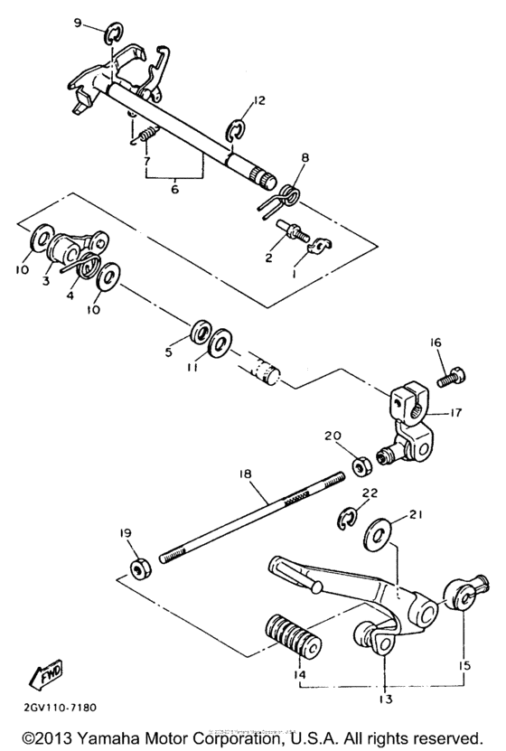 XV535E Вал переключения