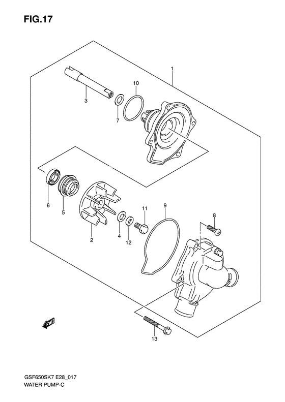 GSF650S Водяная помпа