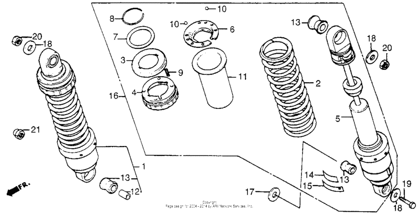 Rear shock absorber 83-84