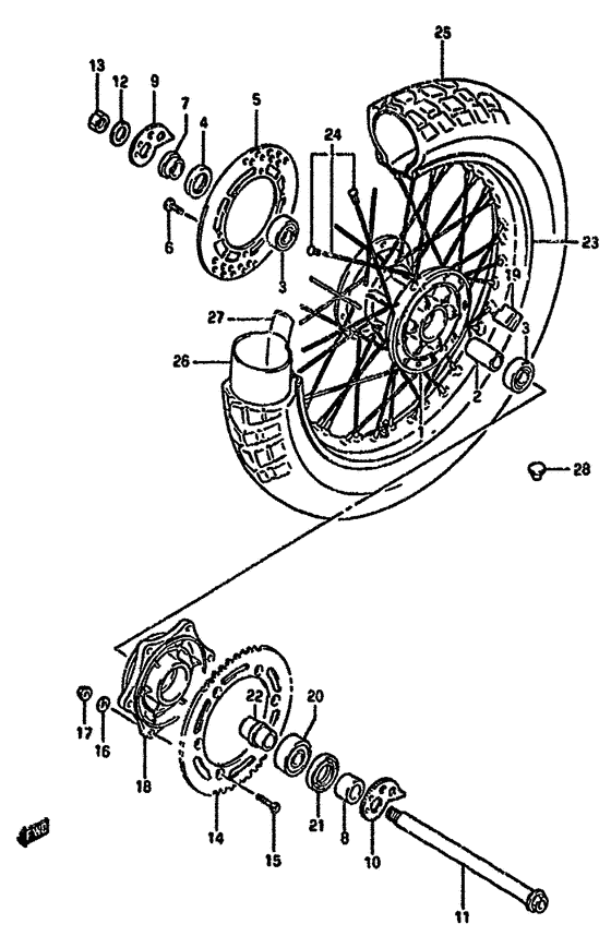 Rear wheel complete assy