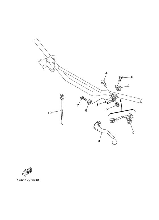 YZ125J Handle switch. lever