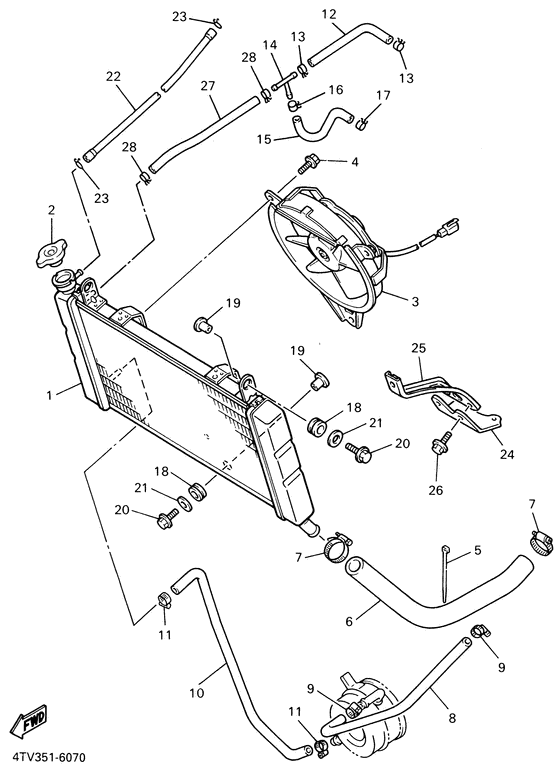 YZF600R Radiator. hose