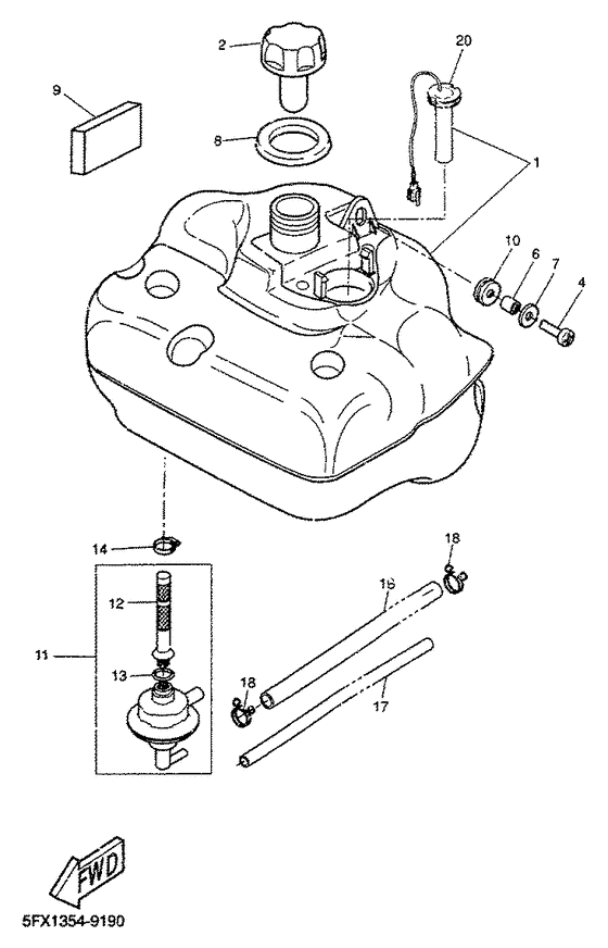 CW50RS Топливный бак