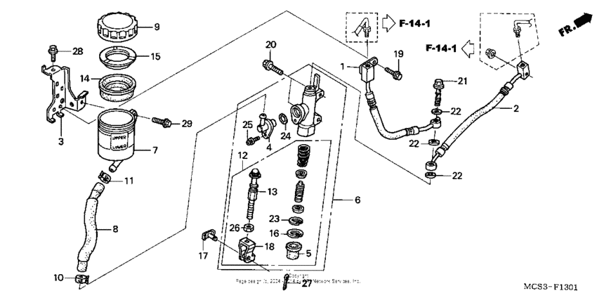 Rear brake master cylinder (st1300a)