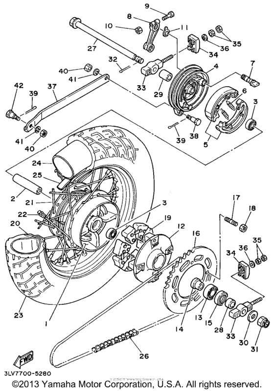 XV250 Переднее колесо