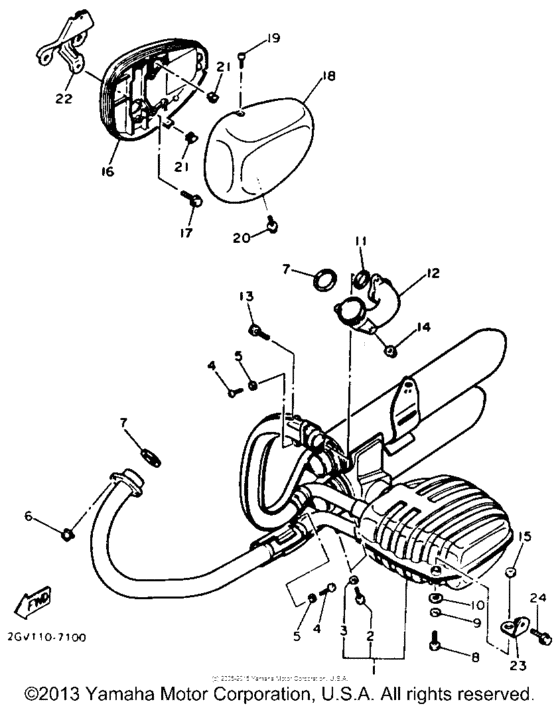 XV535TC Выхлопная система