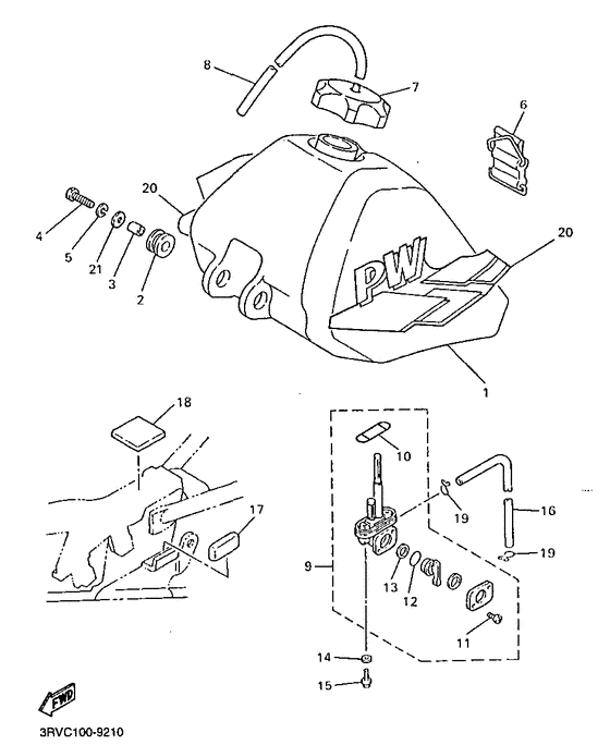 PW80 Топливный бак
