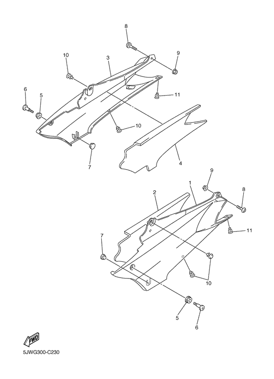 FJR1300A Боковые обтекатели