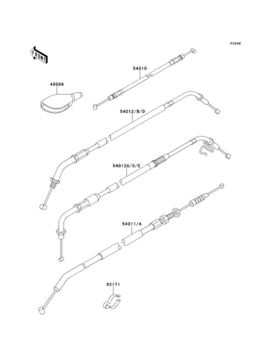 EJ650 Тросы управления