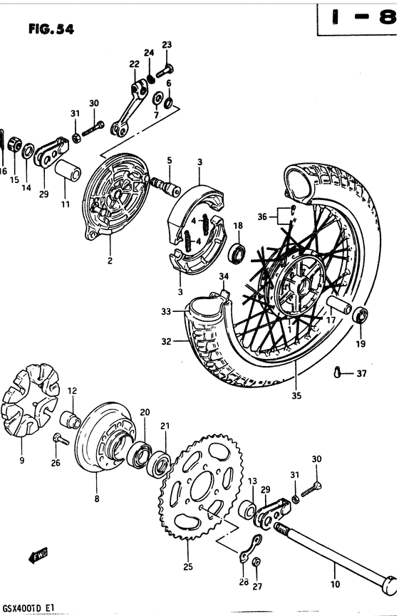 Rear wheel complete assy