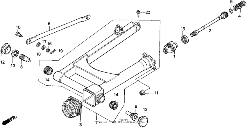Vt1100c swingarm