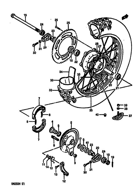 Rear wheel complete assy