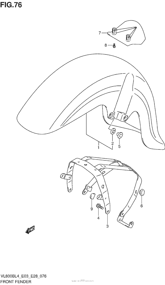 VL800B Front Fender (Vl800Bl4 E33)
