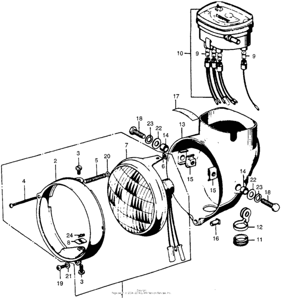 Headlight + speedometer