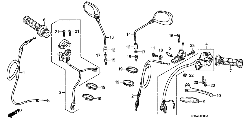Handle lever/switch/cable