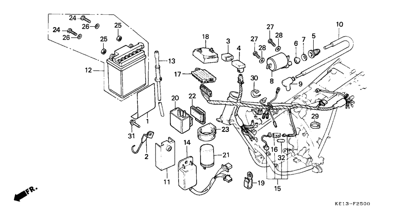 Wire harness/ ignition coil/battery