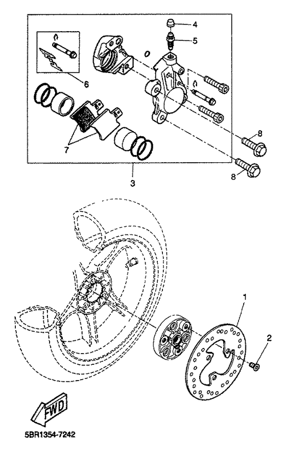 Rear brakecaliper
