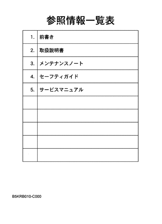 SR400 参照情報一覧