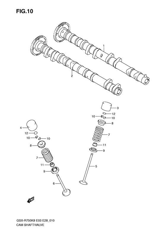 GSX-R750 Распределительный вал-клапаны
