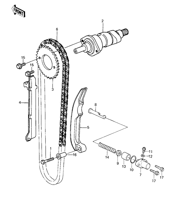 Camshaft/chain/tensioner