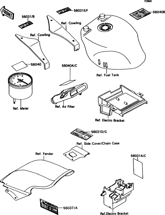 ZX750 Лейбл предостережения