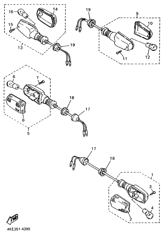 XJ600N Поворотники