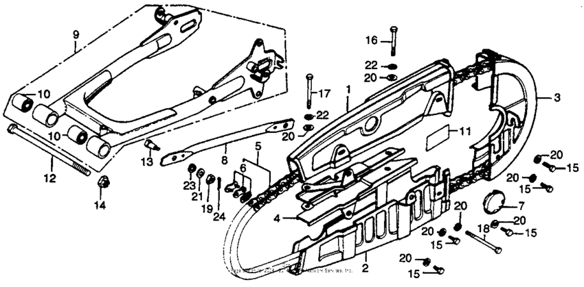 Swingarm + chain case