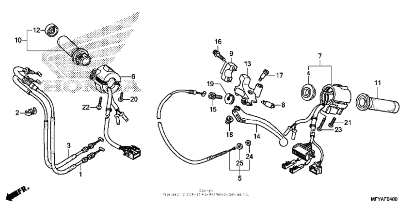Handle lever + switch + cable