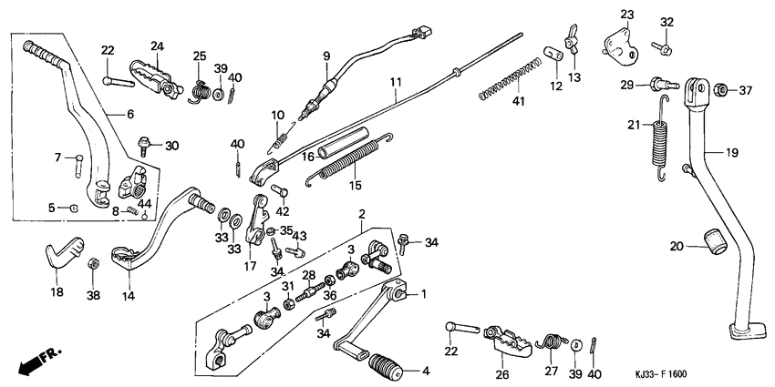 Pedal/kick starter arm