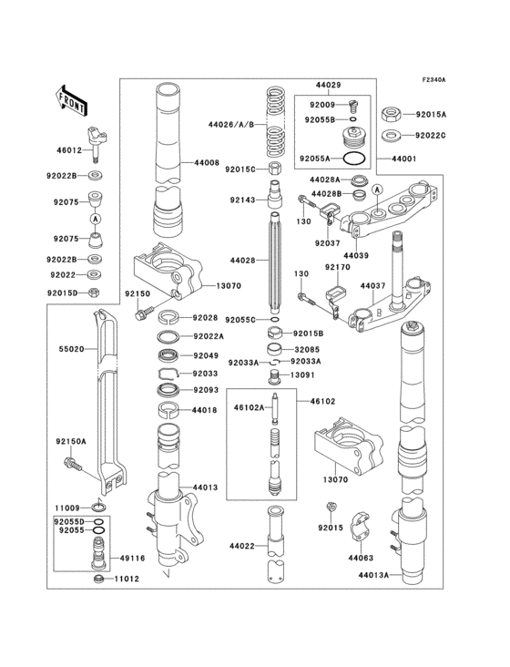 Front fork(1/2)(kx500-e2)