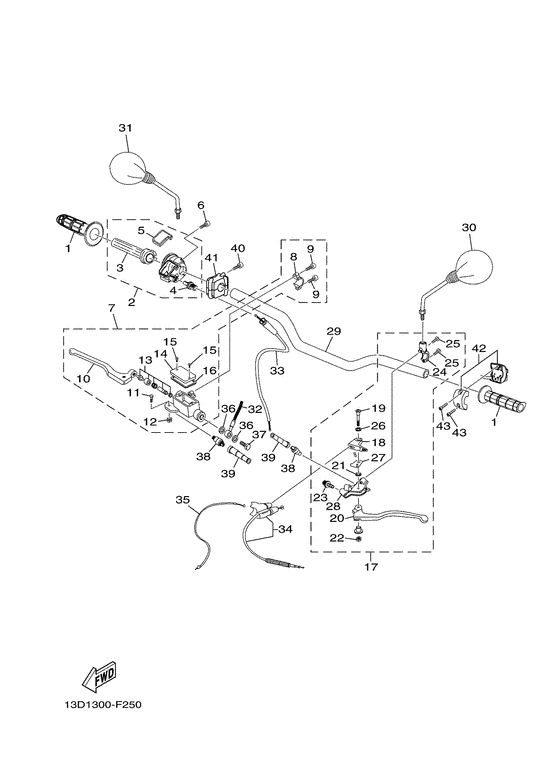 Steering handle & cable